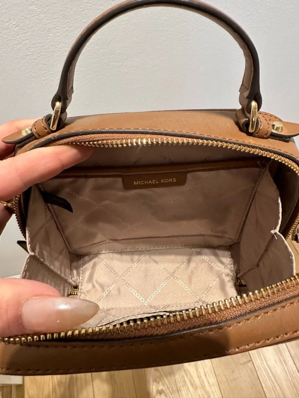 Michael Kors Brown Leather Top-Handle Crossbody Bag - Picture 5 of 7